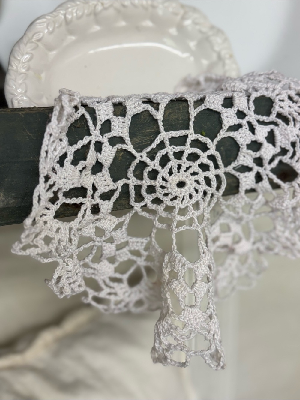 Handmade Crochet Doily - White Lace Accent-small